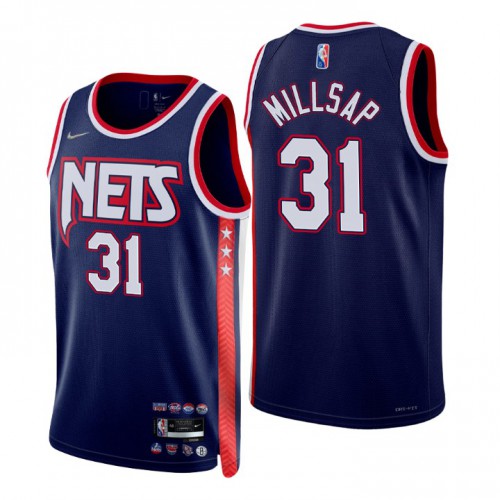 Brooklyn Brooklyn Nets #31 Paul Millsap Men’s Nike Navy 2021/22 Swingman NBA Jersey – City Edition Men’s