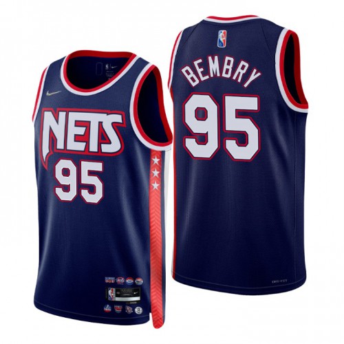 Brooklyn Brooklyn Nets #95 DeAndre’ Bembry Men’s Nike Navy 2021/22 Swingman NBA Jersey – City Edition Men’s