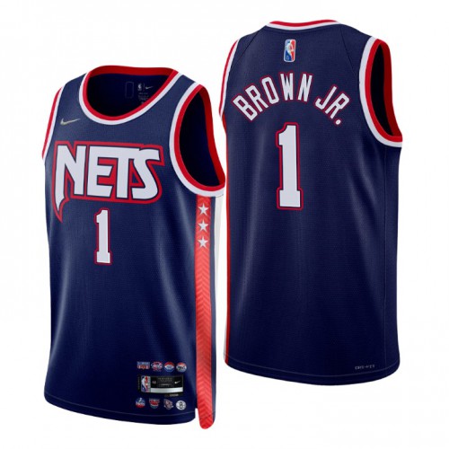 Brooklyn Brooklyn Nets #1 Bruce Brown Jr. Men’s Nike Navy 2021/22 Swingman NBA Jersey – City Edition Men’s