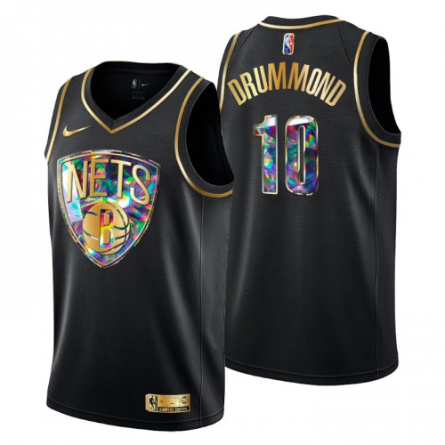 Brooklyn Brooklyn Nets #4 Andre Drummond Men’s Golden Edition Diamond Logo 2021/22 Swingman Jersey – Black Men’s