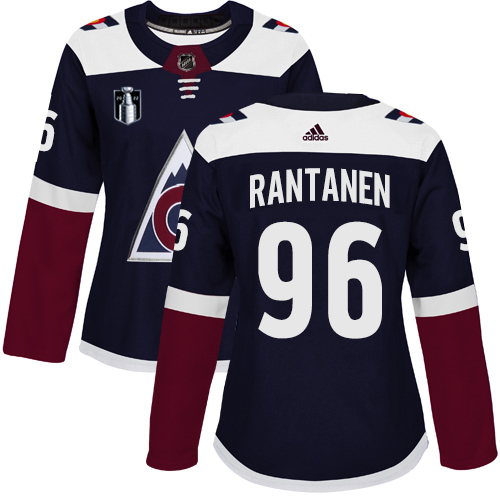 Adidas Colorado Avalanche #96 Mikko Rantanen Navy Women’s 2022 Stanley Cup Final Patch Alternate Authentic Stitched NHL Jersey Womens