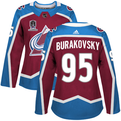 Adidas Colorado Avalanche #95 Andre Burakovsky Burgundy Women’s 2022 Stanley Cup Champions Burgundy Home Authentic Stitched NHL Jersey Womens