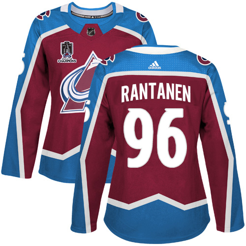 Adidas Colorado Avalanche #96 Mikko Rantanen Burgundy Women’s 2022 Stanley Cup Champions Burgundy Home Authentic Stitched NHL Jersey Womens