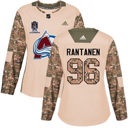 Adidas Colorado Avalanche #96 Mikko Rantanen Camo Authentic Women’s 2022 Stanley Cup Champions Veterans Day Stitched NHL Jersey Womens