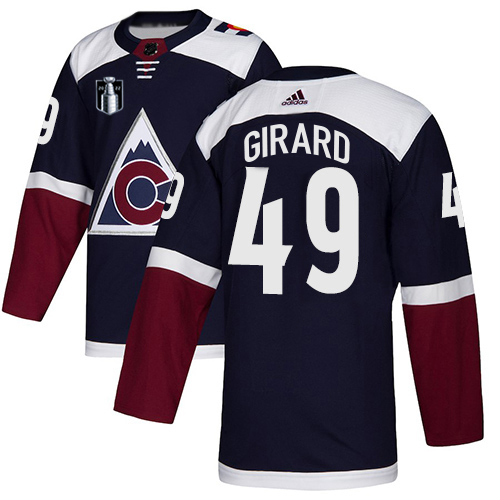 Adidas Colorado Avalanche #49 Samuel Girard Navy Youth 2022 Stanley Cup Final Patch Alternate Authentic Stitched NHL Jersey Youth