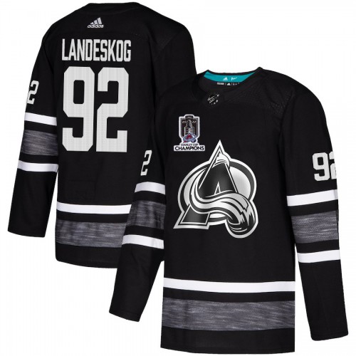 Adidas Colorado Avalanche #92 Gabriel Landeskog Black Youth 2022 Stanley Cup Champions Authentic All-Star Stitched NHL Jersey Youth