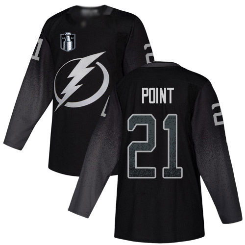 Adidas Tampa Bay Lightning #21 Brayden Point Black 2022 Stanley Cup Final Patch Youth Alternate Authentic Stitched NHL Jersey Youth