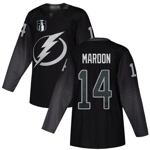 Adidas Tampa Bay Lightning #14 Pat Maroon Black 2022 Stanley Cup Final Patch Youth Alternate Authentic Stitched NHL Jersey Youth