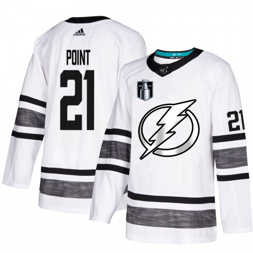 Adidas Tampa Bay Lightning #21 Brayden Point White Authentic 2022 Stanley Cup Final Patch Youth All-Star Stitched NHL Jersey Youth