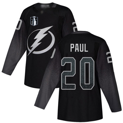 Adidas Tampa Bay Lightning #20 Nicholas Paul Black 2022 Stanley Cup Final Patch Alternate Authentic Stitched Youth NHL Jersey Youth