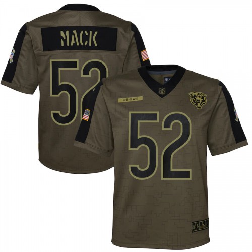 Chicago Chicago Bears #52 Khalil Mack Olive Nike Youth 2021 Salute To Service Game Jersey Youth
