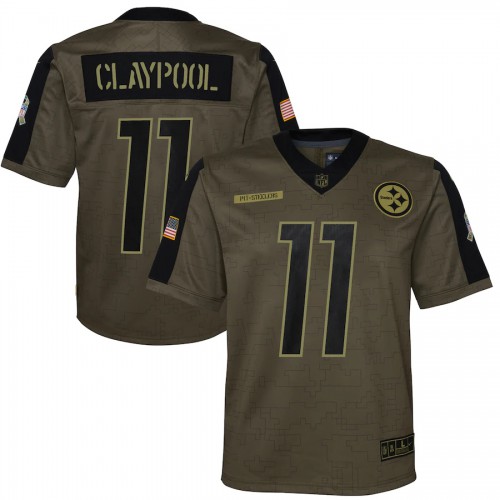 Pittsburgh Pittsburgh Steelers #11 Chase Claypool Olive Nike Youth 2021 Salute To Service Game Jersey Youth