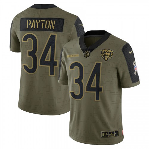 Chicago Chicago Bears #34 Walter Payton Olive Nike 2021 Salute To Service Limited Player Jersey Men’s