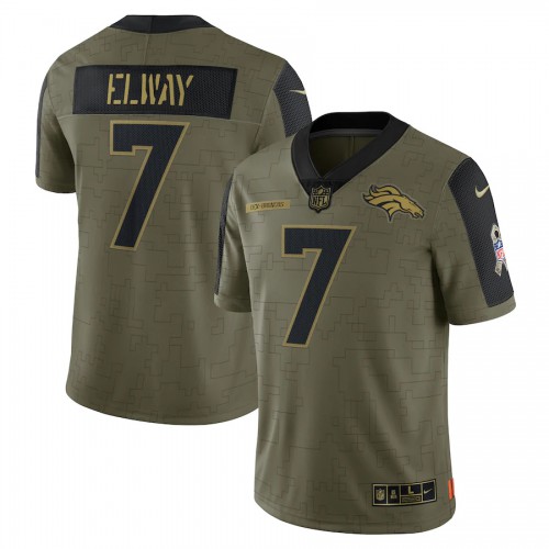 Denver Denver Broncos #7 John Elway Olive Nike 2021 Salute To Service Limited Player Jersey Men’s