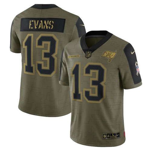 Tampa Bay Tampa Bay Buccaneers #13 Mike Evans Olive Nike 2021 Salute To Service Limited Player Jersey Men’s