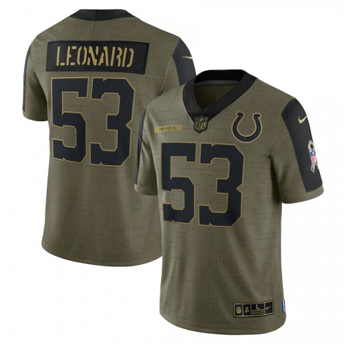 Indianapolis Indianapolis Colts #53 Darius Leonard Olive Nike 2021 Salute To Service Limited Player Jersey Men’s