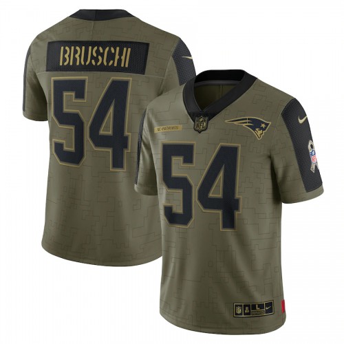 New England New England Patriots #54 Tedy Bruschi Olive Nike 2021 Salute To Service Limited Player Jersey Men’s