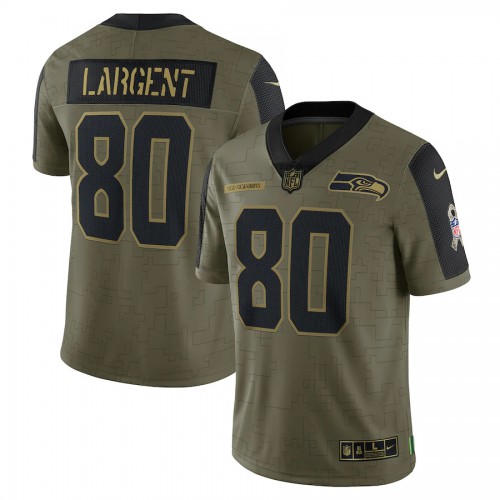 Seattle Seattle Seahawks #80 Steve Largent Olive Nike 2021 Salute To Service Limited Player Jersey Men’s