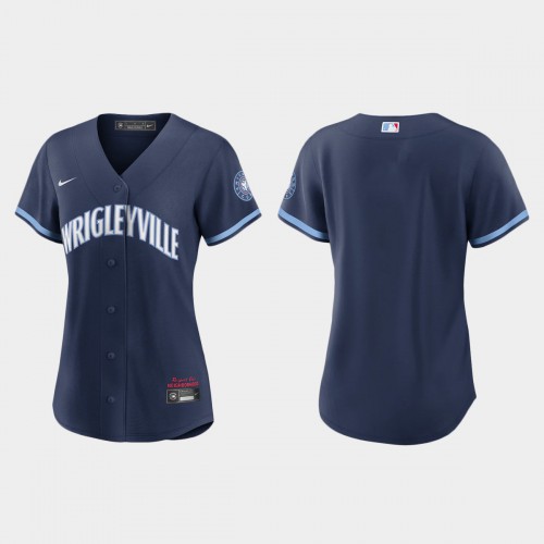 Chicago Chicago Cubs Women’s Nike 2021 City Connect Navy MLB Jersey Womens