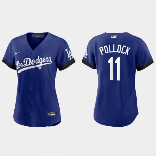 Los Angeles Los Angeles Dodgers #11 A.J. Pollock Nike Women’s 2021 City Connect MLB Jersey Royal Womens