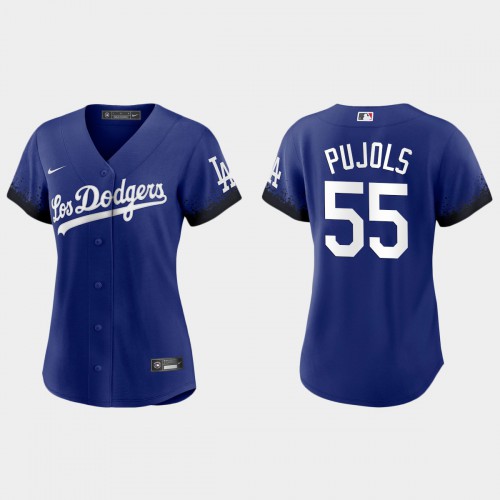 Los Angeles Los Angeles Dodgers #55 Albert Pujols Nike Women’s 2021 City Connect MLB Jersey Royal Womens