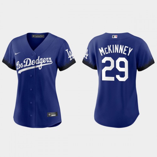 Los Angeles Los Angeles Dodgers #29 Billy Mckinney Nike Women’s 2021 City Connect MLB Jersey Royal Womens