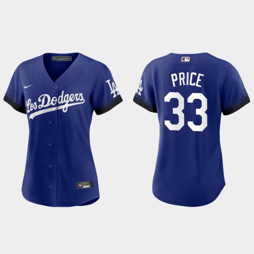 Los Angeles Los Angeles Dodgers #33 David Price Nike Women’s 2021 City Connect MLB Jersey Royal Womens