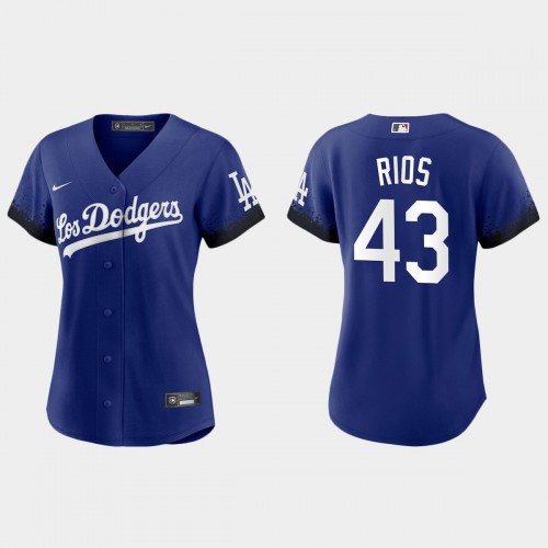 Los Angeles Los Angeles Dodgers #43 Edwin Rios Nike Women’s 2021 City Connect MLB Jersey Royal Womens