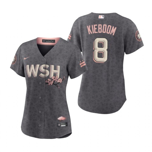Washington Washington Nationals #8 Carter Kieboom Women’s Nike Gray 2022 City Connect Replica Jersey Womens