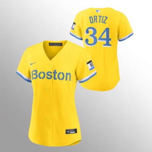 Boston Boston Red Sox #34 David Ortiz Women’s Nike 2021 City Connect Gold Fans Version MLB Jersey Womens