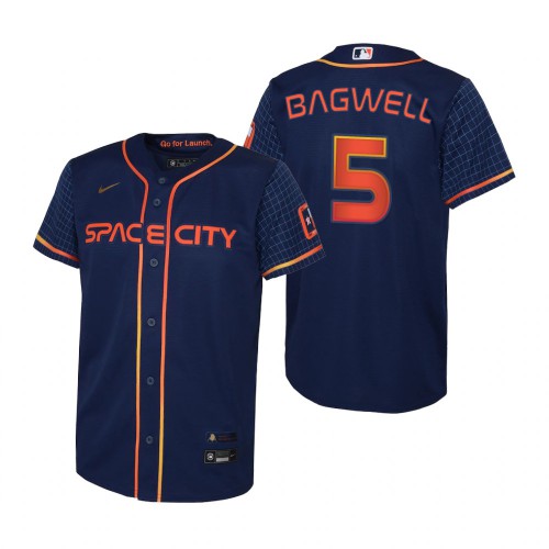 Houston Houston Astros #5 Jeff Bagwell Navy Youth Nike 2022 City Connect Replica MLB Jersey Youth