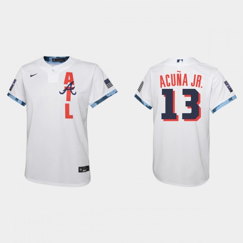 Atlanta Atlanta Braves #13 Ronald Acuna Jr. Youth 2021 Mlb All Star Game White Jersey Youth