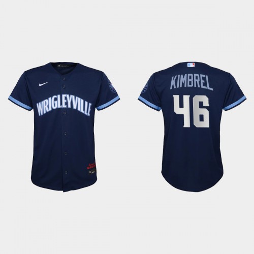 Chicago Chicago Cubs #46 Craig Kimbrel Youth Nike 2021 City Connect Navy MLB Jersey Youth