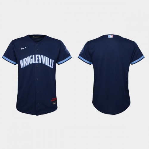 Chicago Chicago Cubs Youth Nike 2021 City Connect Navy MLB Jersey Youth