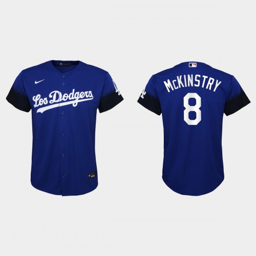 Los Angeles Los Angeles Dodgers #8 Zach Mckinstry Nike Youth 2021 City Connect MLB Jersey Royal Youth