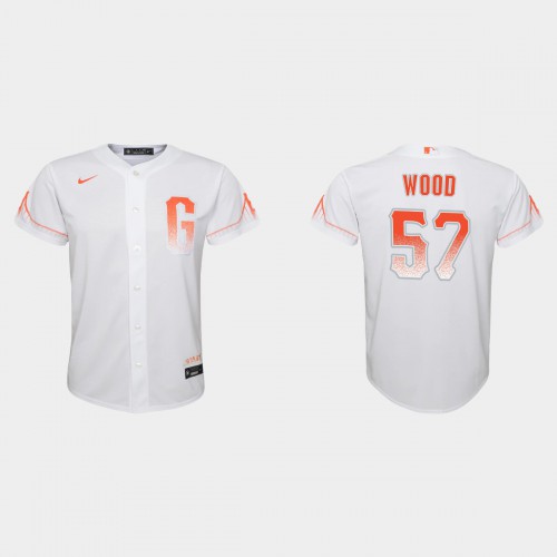 San Francisco San Francisco Giants #57 Alex Wood Youth 2021 City Connect White Jersey Youth