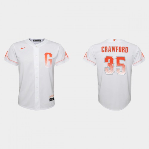 San Francisco San Francisco Giants #35 Brandon Crawford Youth 2021 City Connect White Jersey Youth