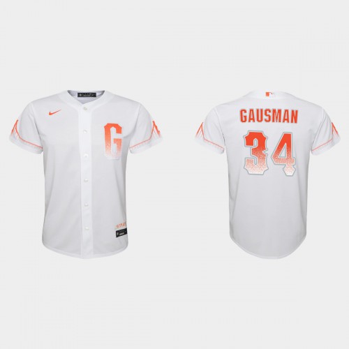 San Francisco San Francisco Giants #34 Kevin Gausman Youth 2021 City Connect White Jersey Youth
