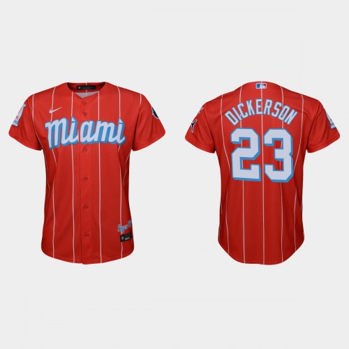 Miami Miami Marlins #23 Corey Dickerson Youth Nike 2021 City Connect Authentic MLB Jersey Red Youth