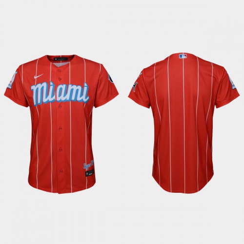 Miami Miami Marlins Youth Nike 2021 City Connect Authentic MLB Jersey Red Youth