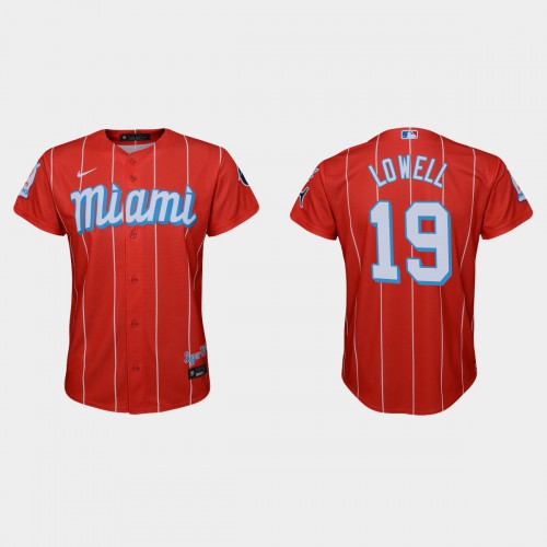 Miami Miami Marlins #19 Mike Lowell Youth Nike 2021 City Connect Authentic MLB Jersey Red Youth