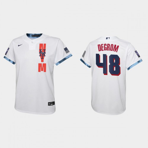 New York New York Mets #48 Jacob deGrom Youth 2021 Mlb All Star Game White Jersey Youth