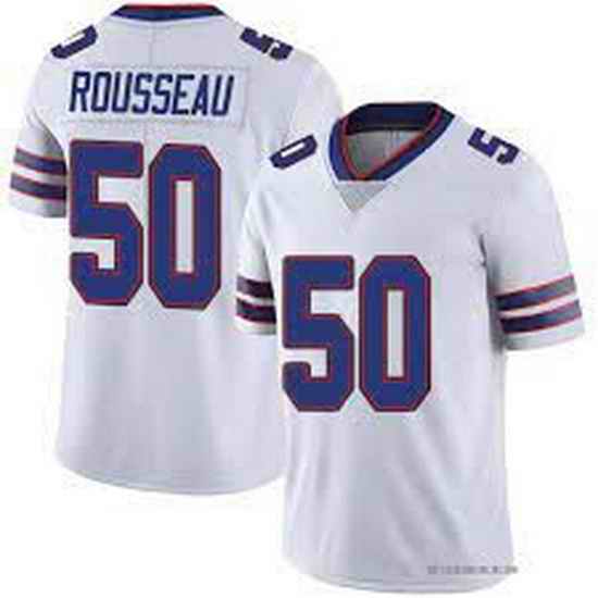 Nike Buffalo Bills #50 Gregory Rousseau White Vapor Limited Men Jersey