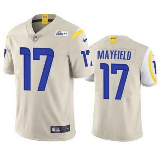 Men Los Angeles Rams #17 Baker Mayfield Bone Vapor Untouchable Limited Stitched Football Jersey