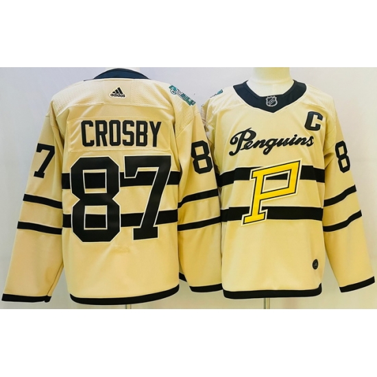 Men Pittsburgh Penguins 87 Sidney Crosby White 2022 #23 Reverse Retro Stitched NHL Jersey