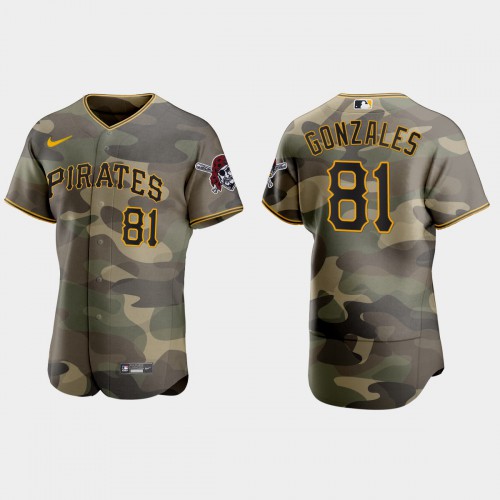 Pittsburgh Pittsburgh Pirates #81 Nick Gonzales Men’s Nike 2021 Armed Forces Day Authentic MLB Jersey -Camo Men’s