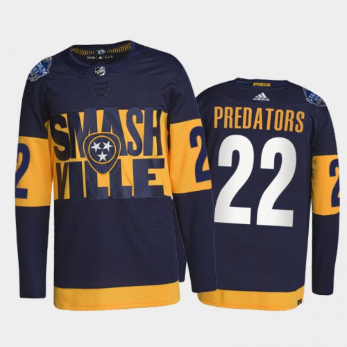 Adidas Nashville Predators #22 Nashville Predators Men’s 2022 Stadium Series Authentic NHL Jersey – Navy Men’s