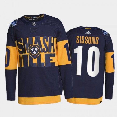 Adidas Nashville Predators #10 Colton Sissons Men’s 2022 Stadium Series Authentic NHL Jersey – Navy Men’s