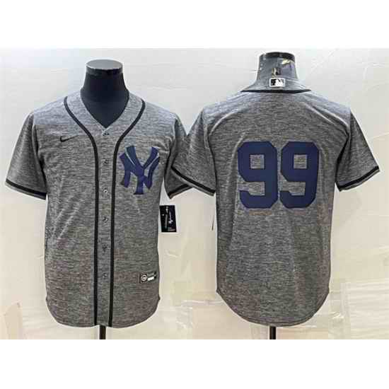 Men New York Yankees #99 Aaron Judgey Grey Cool Base Stitched Jersey