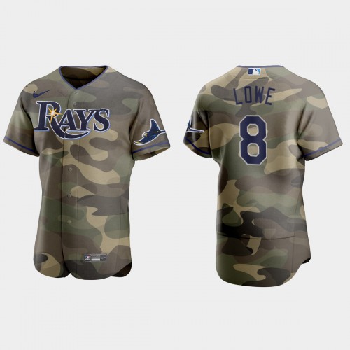 Tampa Bay Tampa Bay Rays #8 Brandon Lowe Men’s Nike 2021 Armed Forces Day Authentic MLB Jersey -Camo Men’s